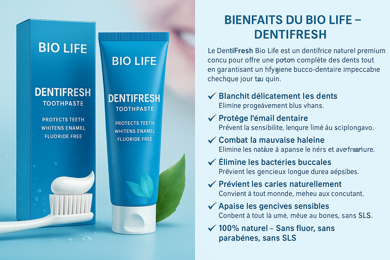 Bio Life DentiFresh - Dentifrice naturel